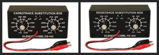 Capicitor/resistor box for treble-bleed values